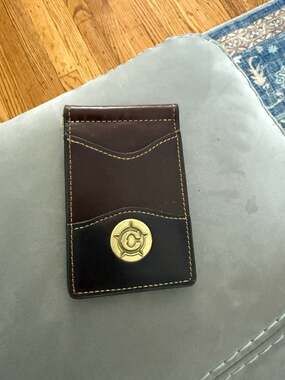 Palm West Leather RFID Blocking Wire Clip Wallet with Western Compass Medallion